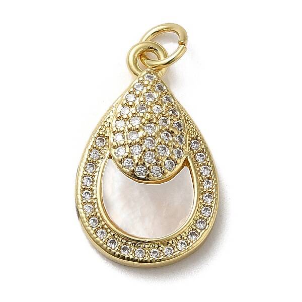 Brass Micro Pave Cubic Zirconia Pendants