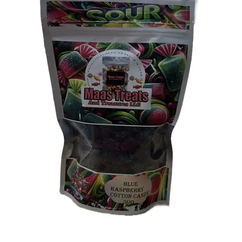 Blue razz cotton candy duo rushes Sweet 8 oz 1 and 1.5 lbs