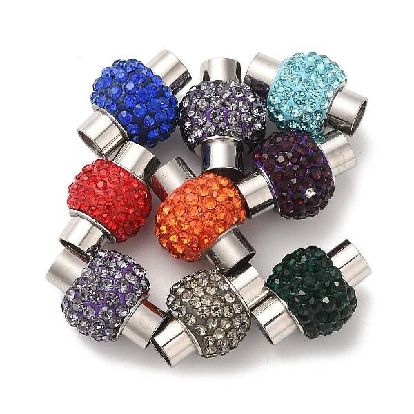 304 Stainless Steel Magnetic Clasps with Glue-in Ends