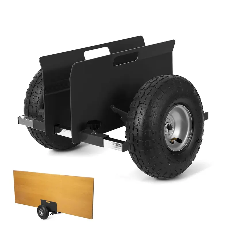Garvee Panel Dolly with 600 LBS Capacity, Adjustable Clamp, 10 Inflatable Rubber Tires, Alloy Steel, Anti-Scratch Mats, All ...