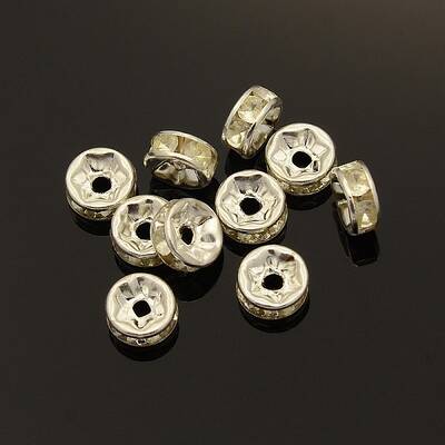 Brass Grade B Crystal Rhinestone Spacer Beads