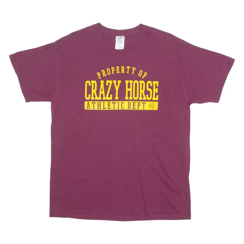 GILDAN Mens T-Shirt Maroon Crew Neck L