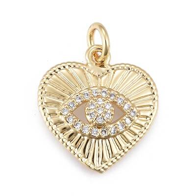 Brass Micro Pave Cubic Zirconia Pendants