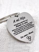 Spanish Letter Pattern Keychain, Stainless Steel Car Keychain for Son from Mom, Fashion Accessories for Daily Use, Trendy Al...