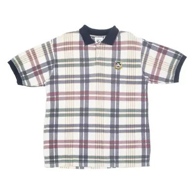 MICKEY & CO Mickey Mouse Mens Polo Shirt Blue Check M
