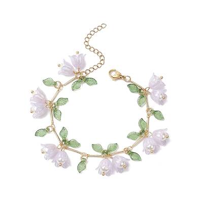 Flower Leaf Shell Pearl & Acrylic Charm Bracelets
