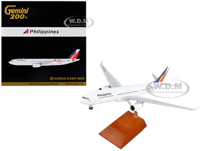 Airbus A330-300 Commercial Aircraft Philippine Airlines - 75th Anniversary White with Tail Graphics Gemini 200 Series 1/200 D...