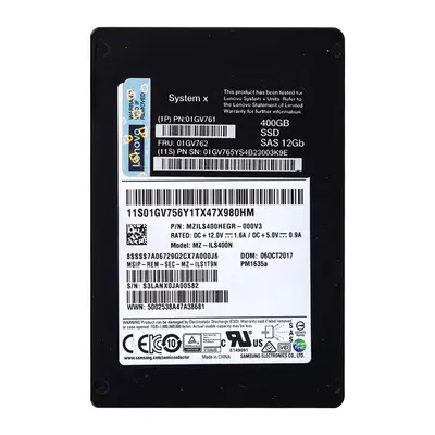 01GV762 Lenovo 400GB Multi-Level Cell SAS 12Gb/s 2.5-Inch Solid State Drive