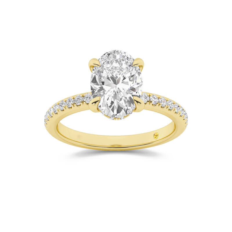 Aurelia Three Quarter Coverage Hidden Halo Oval Lab Grown Diamond Engagement Ring | 10K Yellow Gold 2 5/8 CT. TW.