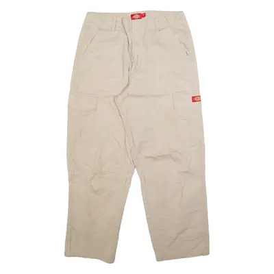 DICKIES Cargo Womens Trousers Beige Relaxed Tapered W28 L27