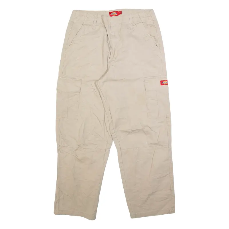DICKIES Cargo Womens Trousers Beige Relaxed Tapered W28 L27