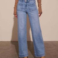 2025 Spring New High Waist Straight Jeans Women's Slim Wide Leg Retro Temperament Trousers Womenswear Bottom Kawaii Jeans Leg...
