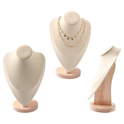Microfiber Wooden Necklace Displays