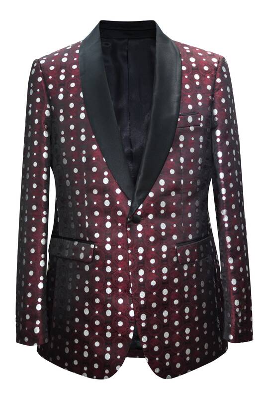 Paisley-503 Burgundy - Mens Wholesale Blazers