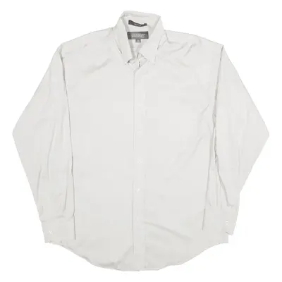 CROFT & BARROW Plain Shirt Grey Long Sleeve Mens XL
