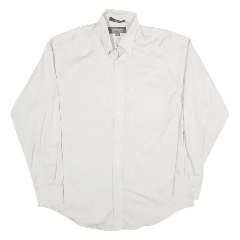 CROFT & BARROW Plain Shirt Grey Long Sleeve Mens XL