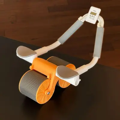 Ab Roller Wheel with Automatic Rebound, 1 Count Abdominal Wheel with Phone Holder Design, Home Accessories Crunch Fitness Equ...