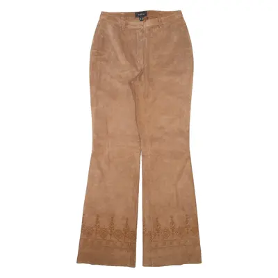 DINO'Z Womens Leather Trousers Brown Regular Bootcut W28 L33