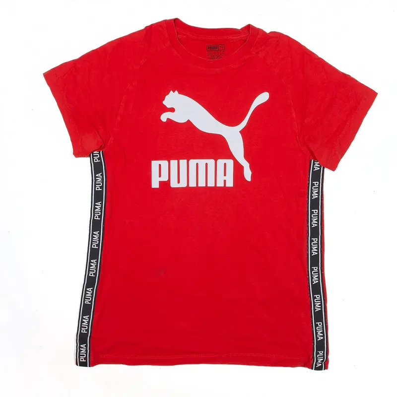 PUMA Sports T-Shirt Red Short Sleeve Womens XXS