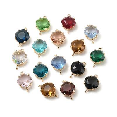 Brass K9 Glass Connector Charms
