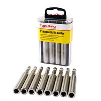 ToolPro 3 Inch Magnetic Bit Tip Holder - 8 Pieces in Interlocking Storage Box for Quick Dispensing, Professional Drywall & Co...