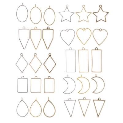 Rack Plating Alloy Open Back Bezel Pendants