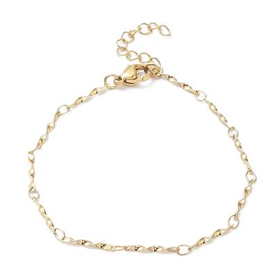 Ion Plating(IP) 304 Stainless Steel Twist Bar Link Chain Bracelets