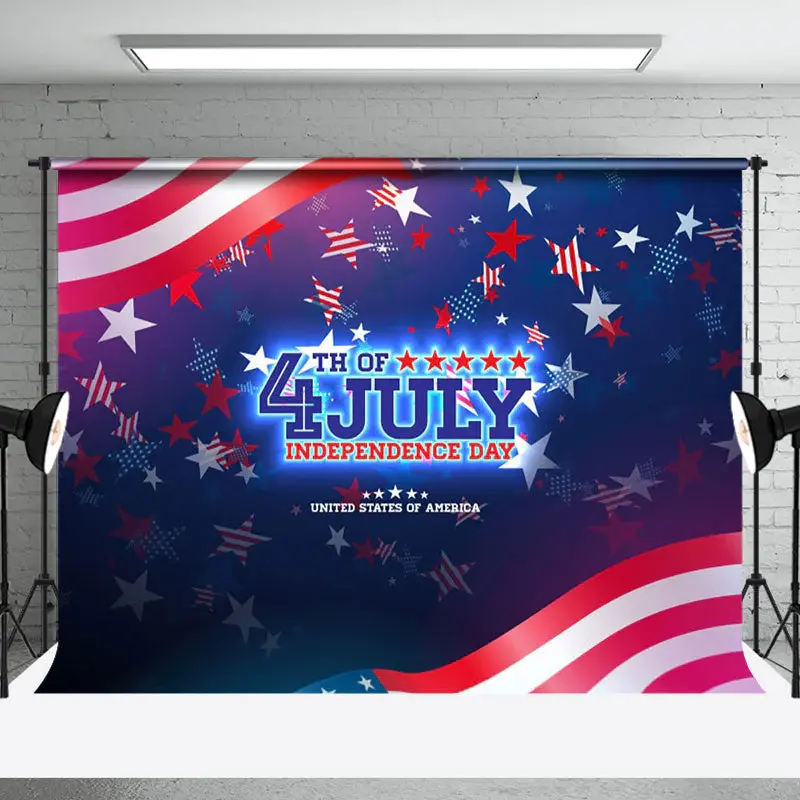 Usa Flag Stars 4th Of July Independence Day Backdrop - Aperturee