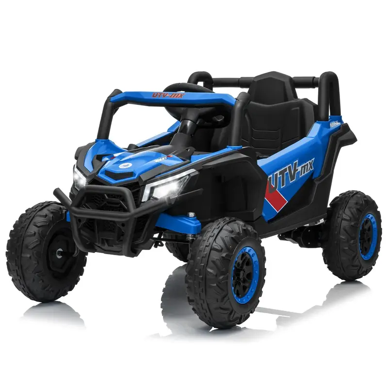 Garvee Ride - P Series: 12V Kids Ride On Car UTV Truck 4WD/2WD Switchable 4 Spring Suspension EVA Tires Safety Belt Double Do...