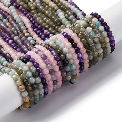 Natural Rose Quartz & Labradorite & Dyed Jade Beads Strands