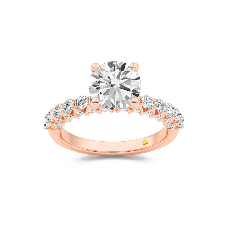 Verda Art Deco Inspired V-Prong Round Lab Grown Diamond Engagement Ring | 18K Rose Gold 4 3/4 CT. TW.