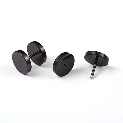 Flat Round 304 Stainless Steel Barbell Cartilage Earrings