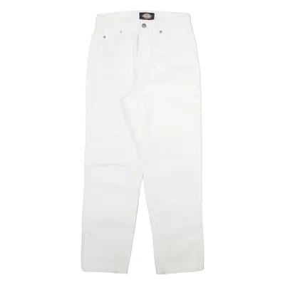 DICKIES Carpenter Mens Trousers White Regular Straight W26 L28