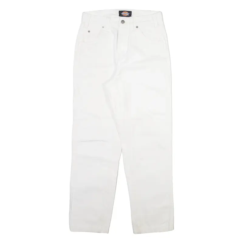 DICKIES Carpenter Mens Trousers White Regular Straight W26 L28