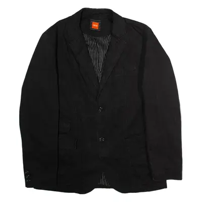 BOSS Mens Blazer Jacket Black Striped XL