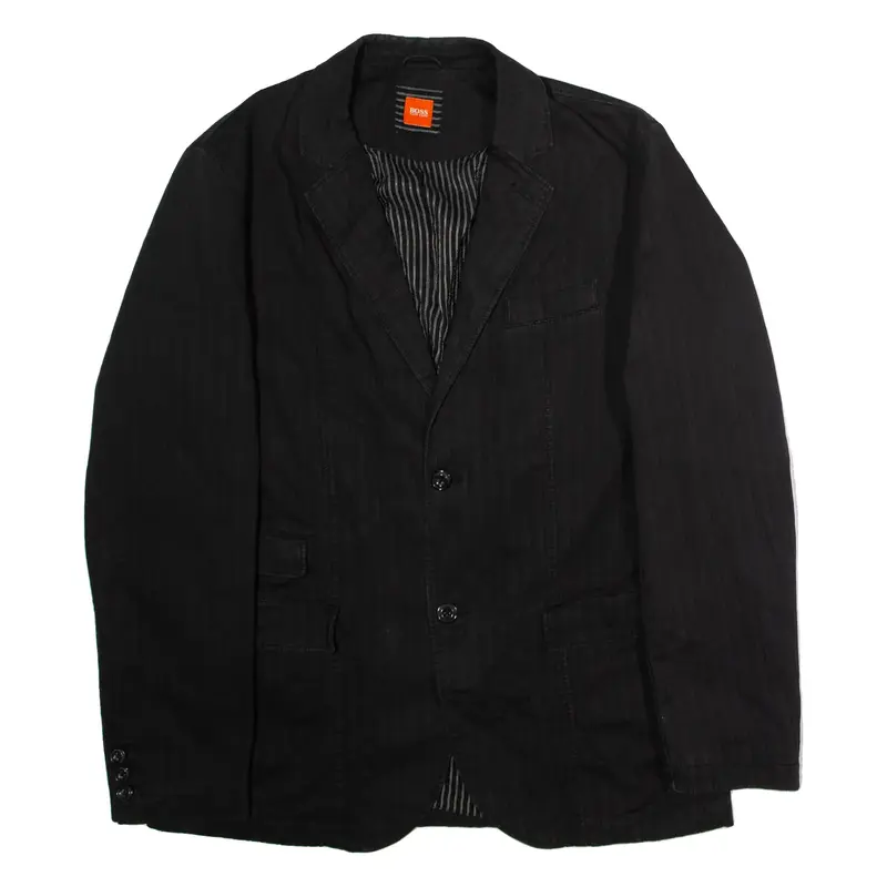 BOSS Mens Blazer Jacket Black Striped XL