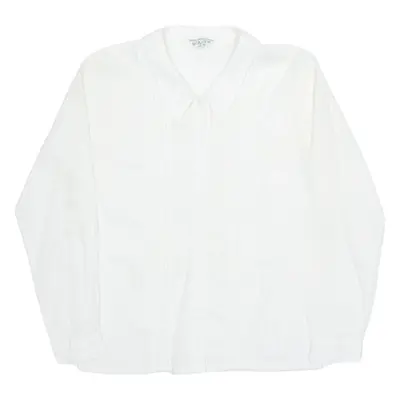 Womens Shirt White Collared Long Sleeve M