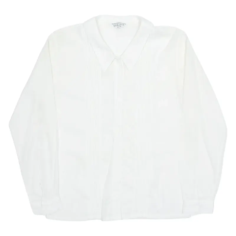 Womens Shirt White Collared Long Sleeve M