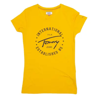 TOMMY JEANS Womens T-Shirt Yellow XS