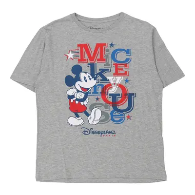 Age 13-14 Mickey Mouse Disney Graphic T-Shirt - Large Grey Cotton