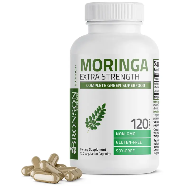 Bronson Moringa Extra Strength Capsules - Moringa Powder for Healthcare Dietary Immune Support & Nutritional Benefits - Suppl...