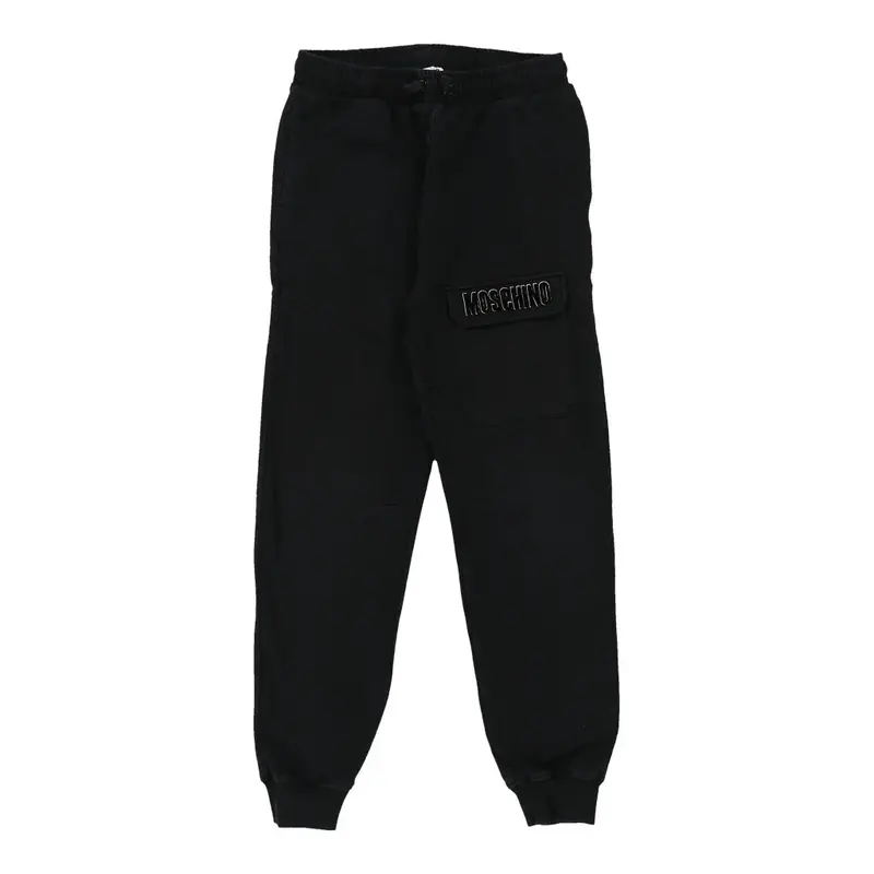 Age 12 Moshino Teen Spellout Joggers - Medium Black Cotton Blend