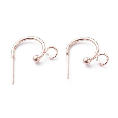 304 Stainless Steel Half Hoop Earrings