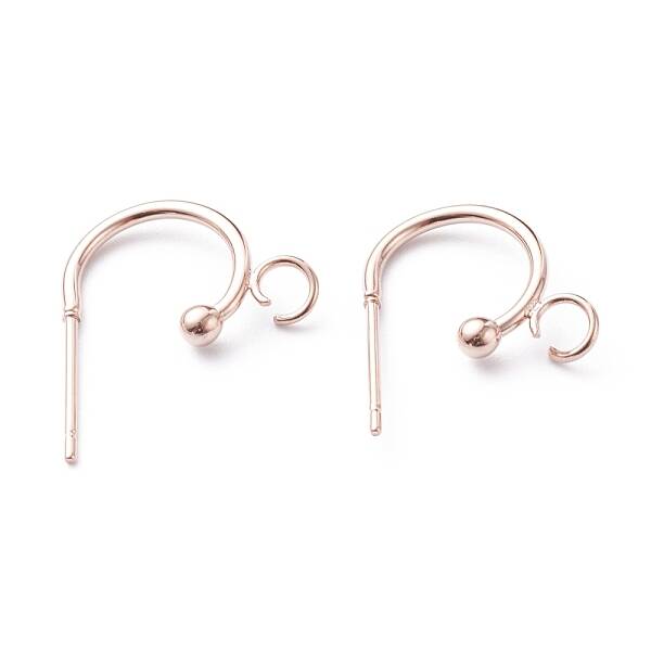 304 Stainless Steel Half Hoop Earrings