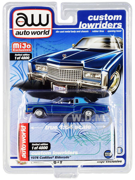 1975 Cadillac Eldorado Dark Blue Metallic with Light Blue (Partial) Vinyl Top \