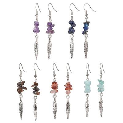 Natural Mixed Stone Dangle Earring for Women