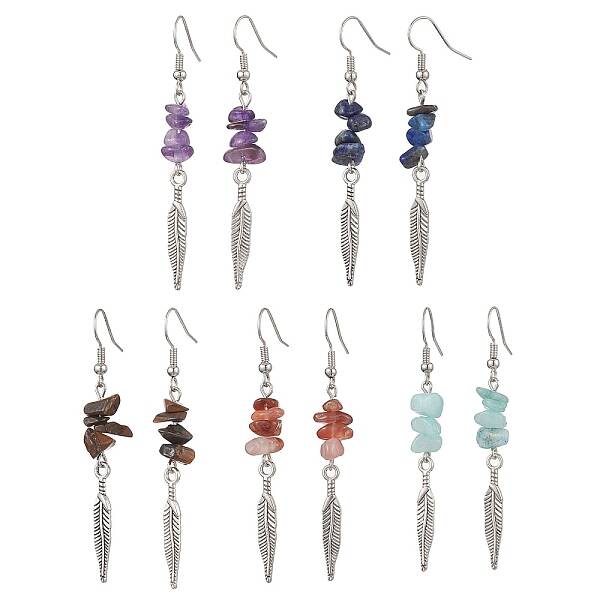 Natural Mixed Stone Dangle Earring for Women