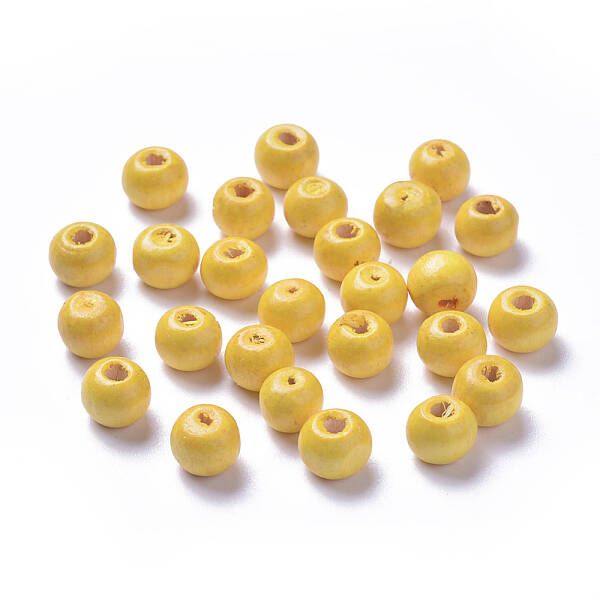 Dyed Natural Wood Beads