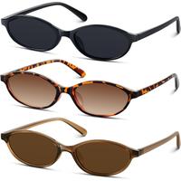 Retro Oval Sunglasses for Women 90s Design Small Cat Eye Sun Glasses UV Protection Y2k Trendy Narrow Shades