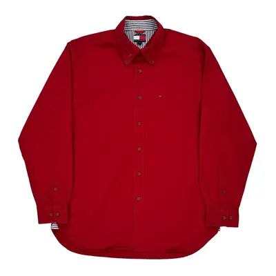 Tommy Hilfiger Shirt - Large Red Cotton